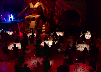 Allestimento e pubblico di una cena evento